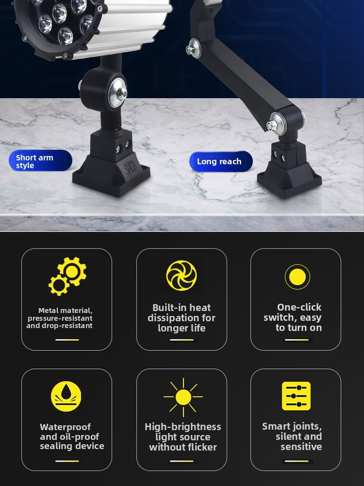 40F LED Machine Light - Short Arm and Long Arm Styles