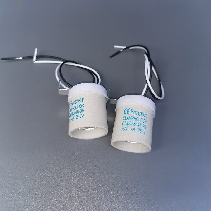E27 Ceramic Lamp Holder with 30cm Wire 4A 250V CE