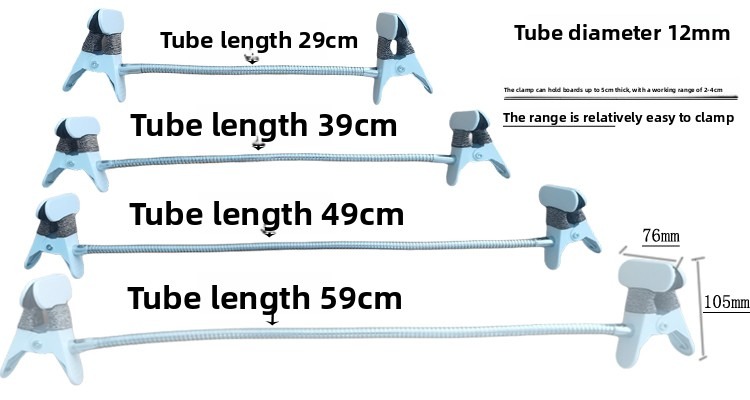 CWG Clamp with Gooseneck - Clamp Capacity Spec (holds boards up to 5cm thick)